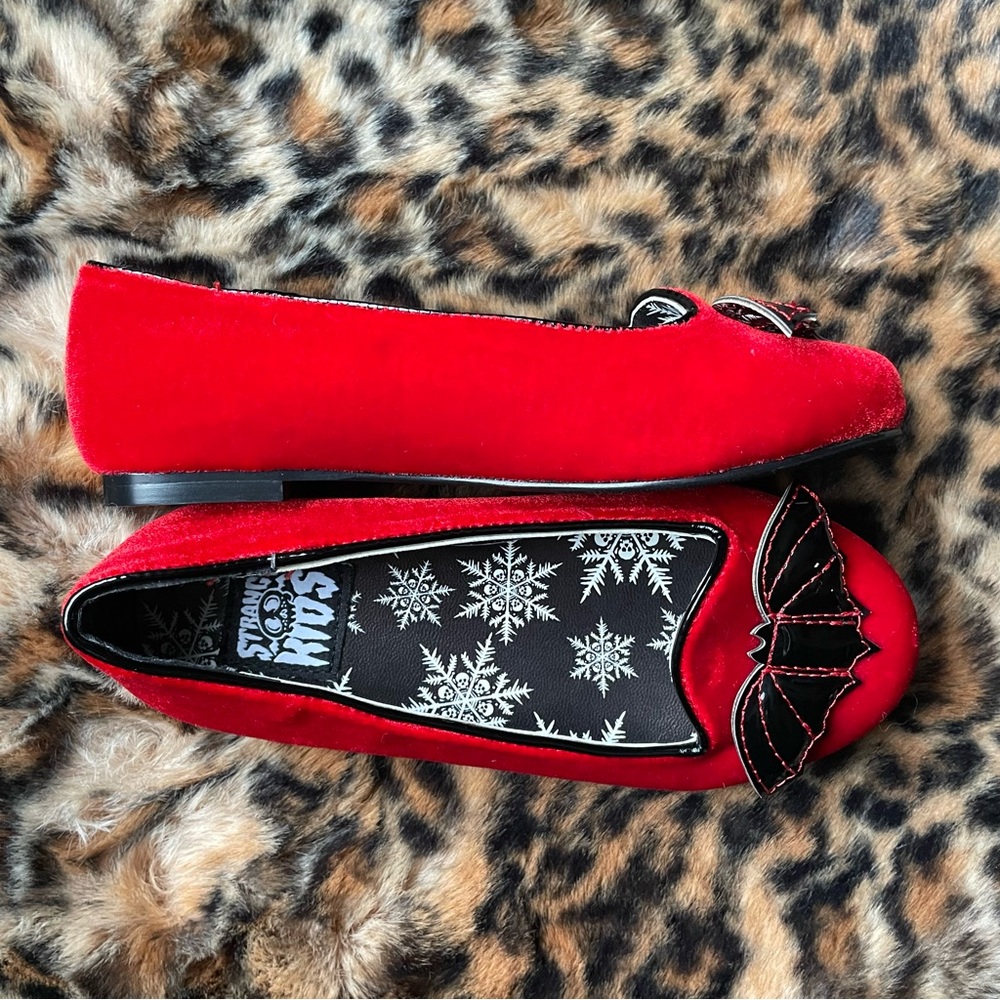 Strange Cult Red Velvet Lydia Bat Flats kids 12 - Picture 6 of 11